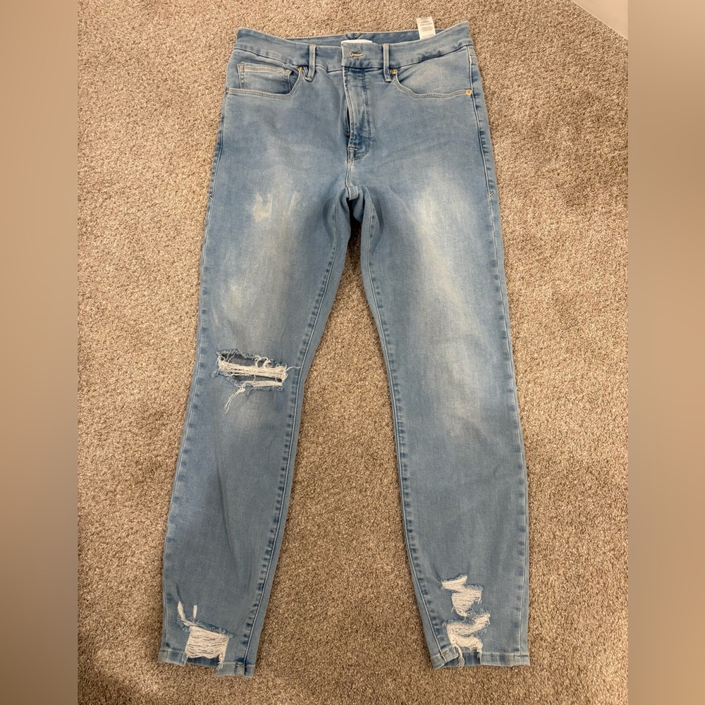 Good American High-Rise Distressed Skinny Jeans - Size 8/29